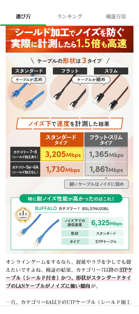 LANケーブルをおすすめで検索してたらこのような画像でたのですが内容本当ですかね?