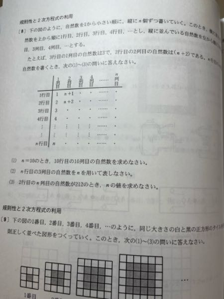 この問題の(3)はなぜn²ー8=212にならないのですか？求め方はわかりましたがなぜこの式でできないのか疑問です。