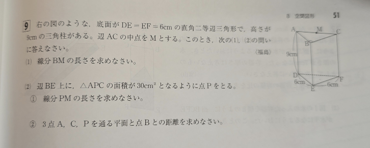 この問題の(2)の②のときって中学生でわかる公式ってありますか? なければ解き方を教えてください!