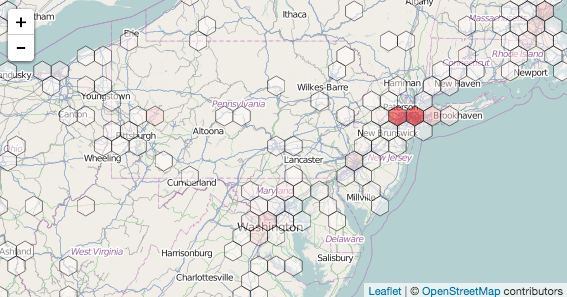 map with hexbins