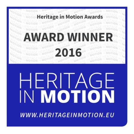 Plakette des "Heritage in Motion" Award Gewinners 2016