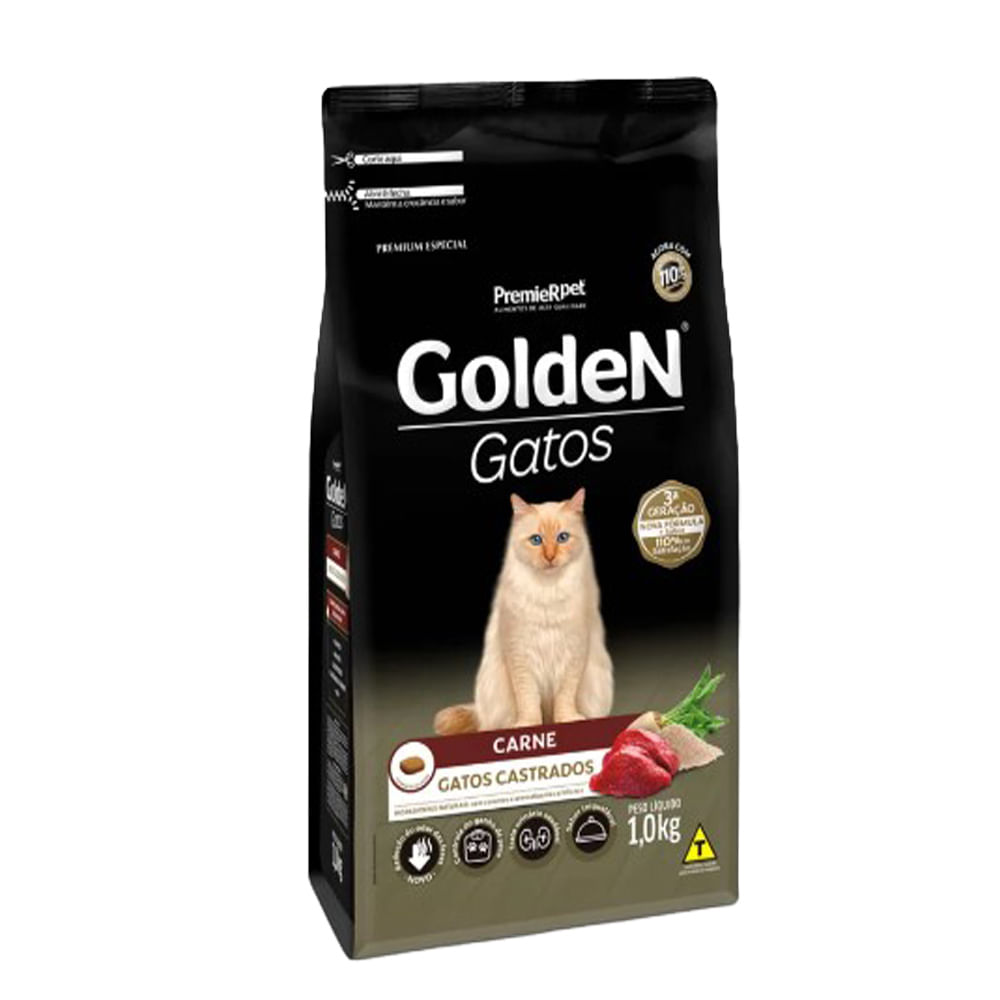 Ração Golden Gatos Castrados Carne