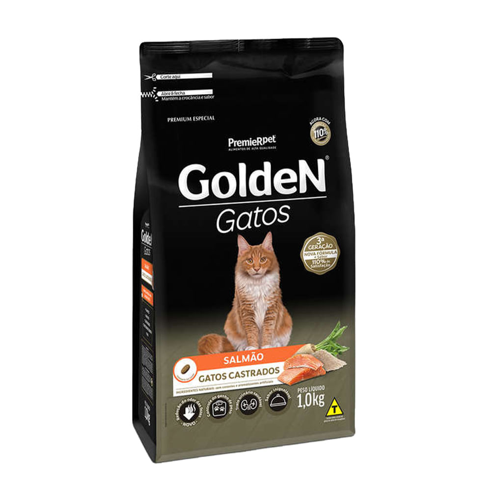 Ração Golden Gatos Castrados Salmão