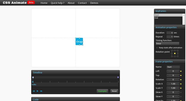 CSS3 Keyframes Animation Generator