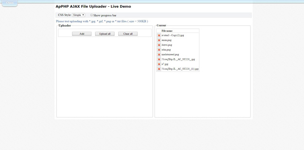 PHP AJAX File Uploader ApPHP