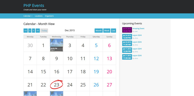 php events