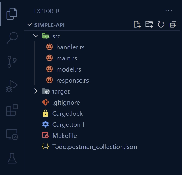 build simple rust api folder structure
