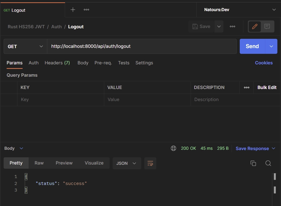 Rust JWT Authentication with Actix-Web, SQLX, and Postgres Logout User