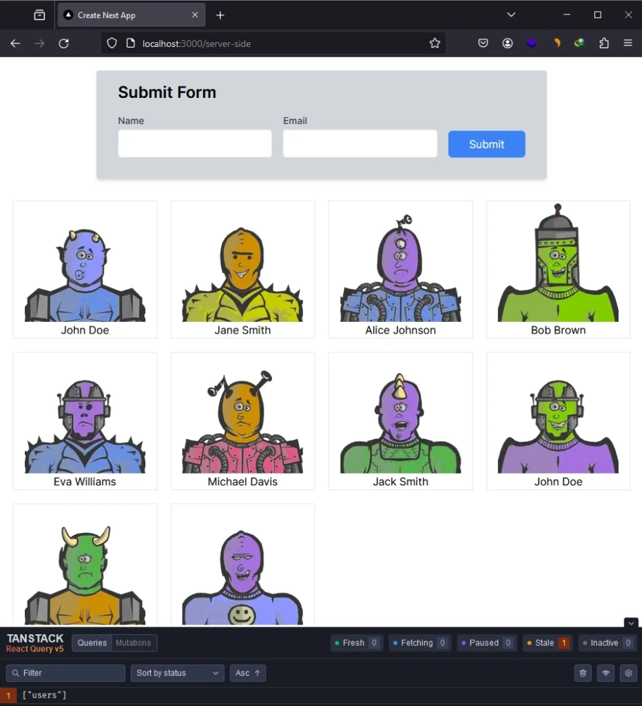 nextjs app router project with supabase and react query