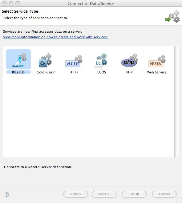 connecting a flex app to data service