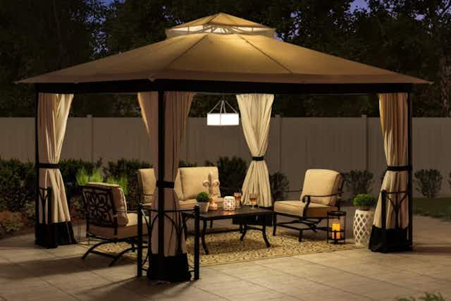 Score a Sunjoy Metal Patio Gazebo for $241 at Wayfair (Reg. $1,108) card image