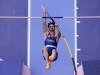 PARIS, FRANCE - AUGUST 03:  (EDITORS NOTE: Image was captured using a robotic camera positioned above the field of play.)  Anthony Ammirati of Team France competes during during the Men's Pole Vault Qualification on day eight of the Olympic Games Paris 2024 at Stade de France on August 03, 2024 in Paris, France. (Photo by Richard Heathcote/Getty Images)