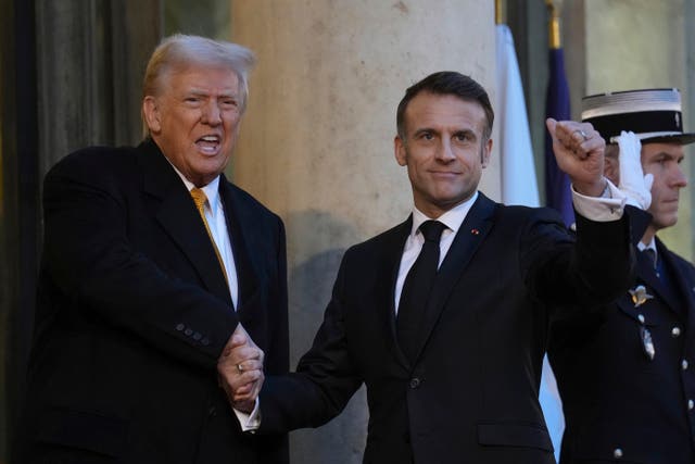 Donald Trump with Emmanuel Macron