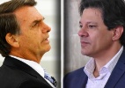 Pesquisa CNT/MDA: Bolsonaro tem 56,8% de votos válidos; Haddad tem 43,2% (Foto: Aloisio Mauricio/Fotoarena/Estadão Conteúdo - Roberto Casemiro/Estadão Conteúdo / Montagem BOL)