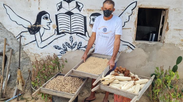 O agricultor João Felix combina a cultura do algodão com outras culturas