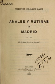 Cover of: Anales y rutinas de Madrid: (articulos de otro tiempo)