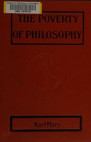 Cover of: The poverty of philosophy