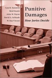 Cover of: Punitive damages: how juries decide