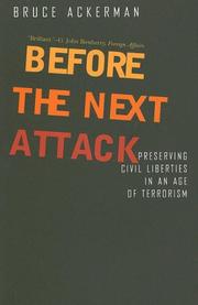 Cover of: Before the Next Attack: Preserving Civil Liberties in an Age of Terrorism