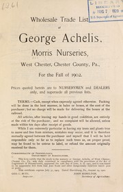 Cover of: Wholesale trade list of George Achelis: for fall of 1902