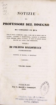 Cover of: Notizie de' professori del disegno da Cimabue by Filippo Baldinucci