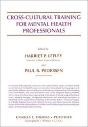 Cover of: Cross-cultural training for mental health professionals