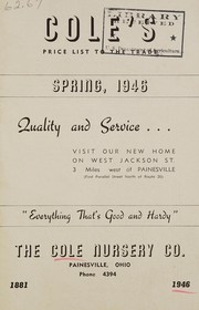 Cover of: Cole's price list to the trade, spring 1946