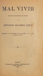 Cover of: Mal vivir: cuadro dramático en prosa