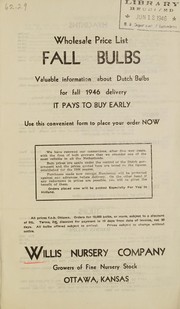 Cover of: Fall bulbs: wholesale price list : valuable information about Dutch bulbs for fall 1946 delivery