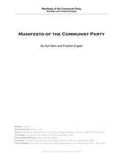 Cover of: Manifesto of the Communist Party