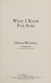 What I know for sure by Oprah Winfrey