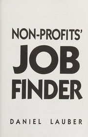 Cover of: Non-profits' job finder