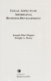 Cover of: Legal Aspects of Aboriginal Business Development