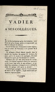 Cover of: Vadier a ses colle  gues