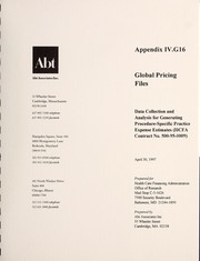 Cover of: Data collection and analysis for generating procedure-specific practice expense estimates: Appendix III.H.