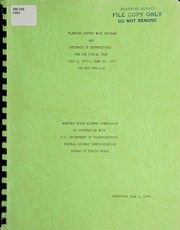 Cover of: Planning survey work program and estimate of expenditures for the fiscal year July 1, 1970-June 30, 1971: project HPR-1(9)