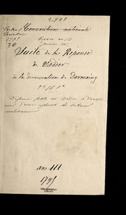 Cover of: Suite de la re ponse de Vadier a la de nonciation du nomme  Darmaing: imprime e par ordre de la Convention nationale