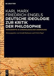 Cover of: Deutsche Ideologie Zur Kritik der Philosophie: Manuskripte in Chronologischer Anordnung