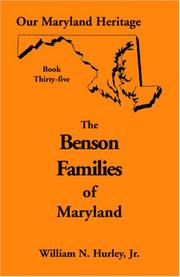 Cover of: The Benson families of Maryland