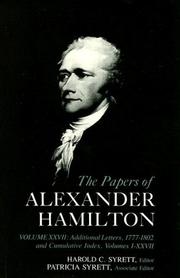 Cover of: The papers of Alexander Hamilton.