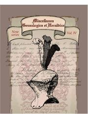 Cover of: Miscellanea Genealogica et Heraldica: New series. Volume 4