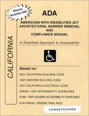 Cover of: ADA Americans with Disabilities Act Compliance Manual for California with CD/ROM by James E. Jordan