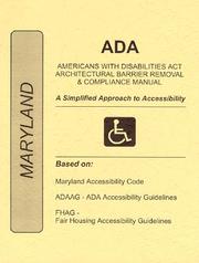 Cover of: ADA Americans with Disabilities Act Compliance Manual for Maryland