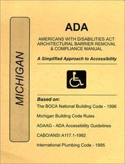 Cover of: ADA Americans with Disabilities Act Compliance Manual for Michigan by James E. Jordan