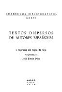 Cover of: Textos dispersos de autores españoles