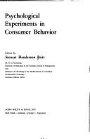 Cover of: Psychological experiments in consumer behavior.