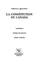 Cover of: Constitution du Canada: institutions, partage des pouvoirs, droits et libertés