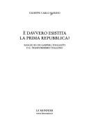 Cover of: È davvero esistita la prima Repubblica? by Giuseppe Carlo Marino