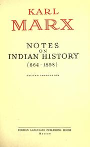 Cover of: Notes on Indian history (664-1858)