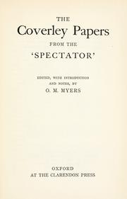 Cover of: The Coverley papers from the Spectator. by Joseph Addison